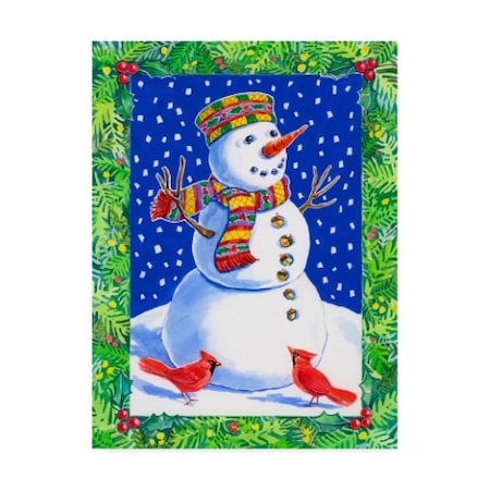 Geraldine Aikman 'Joyful Snowman' Canvas Art,24x32